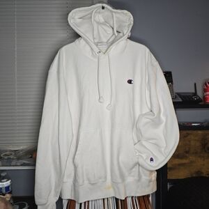 Vintage 90s Champion Reverse-Weave Heavyweight Hoodie - Mens XL-White-y2k,skater